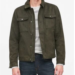 Vegan suede trucker jacket
